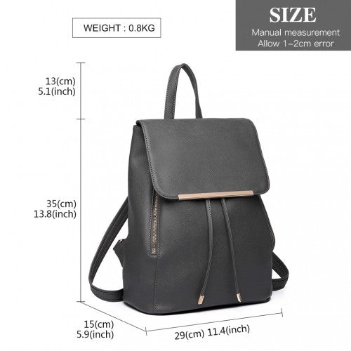 Miss Lulu BPM2427 grey backpack – detail view 5