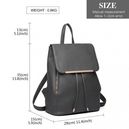 Miss Lulu BPM2427 grey backpack – detail view 5
