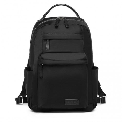 BPM2431 - Miss Lulu Stylish Women’s Backpack with Laptop Sleeve and Multiple Pockets and Trolley Sleeve - Black