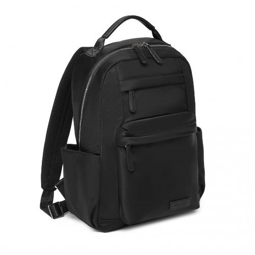 BPM2431 - Miss Lulu Stylish Women’s Backpack with Laptop Sleeve and Multiple Pockets and Trolley Sleeve - Black