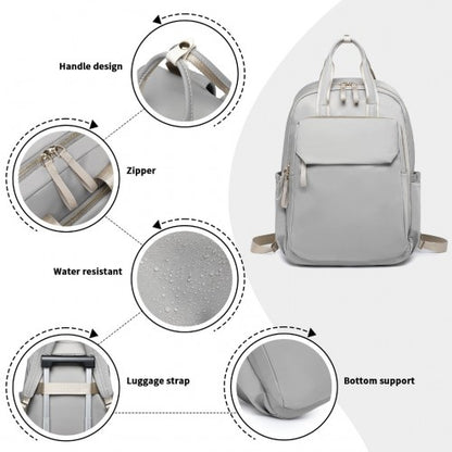Miss Lulu BPM2439 grey backpack – detail view 9