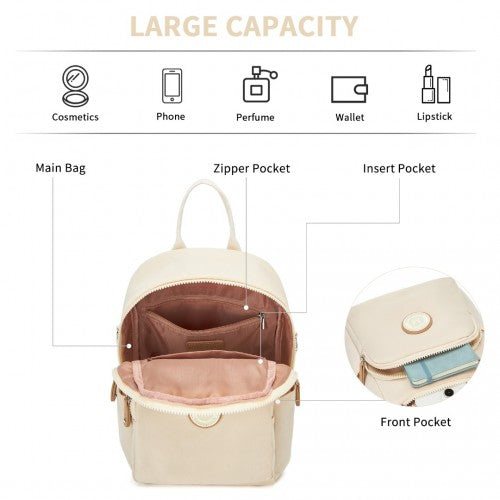 Miss Lulu BPM2451 beige backpack – detail view 10
