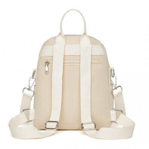 Miss Lulu BPM2451 beige backpack – rear view