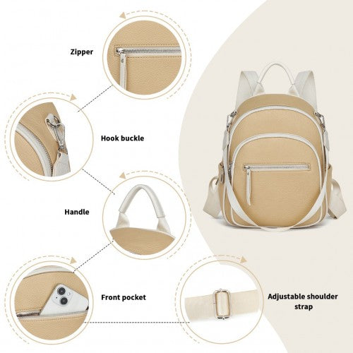 Miss Lulu BPM2453 yellow backpack – detail view 8