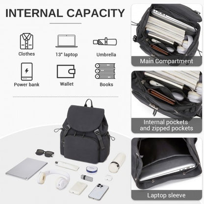 Miss Lulu BPM2610 black backpack – detail view 10