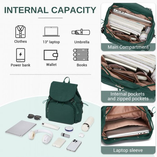Miss Lulu BPM2610 green backpack – detail view 10