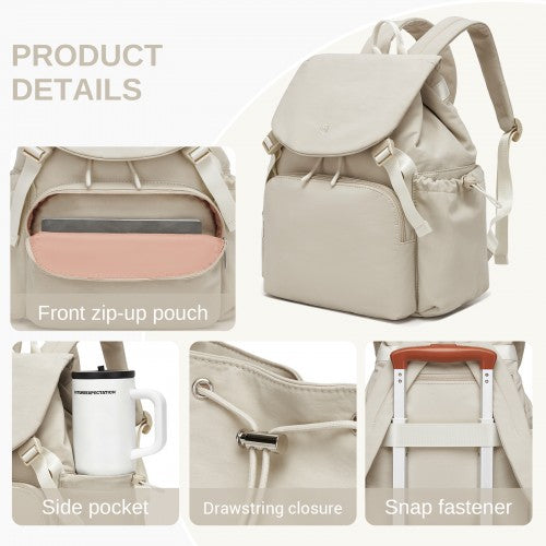 Miss Lulu BPM2610 beige backpack – detail view 8