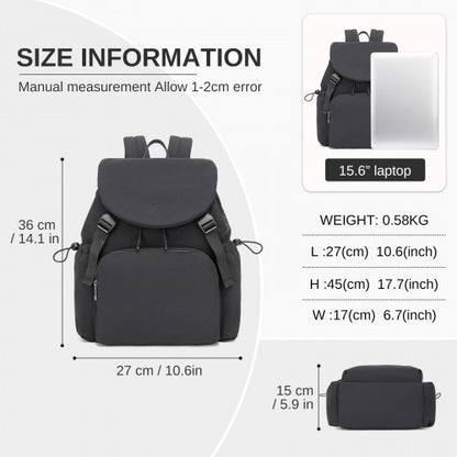 Miss Lulu BPM2610 black backpack – detail view 7