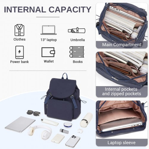 Miss Lulu BPM2610 navy backpack – detail view 10