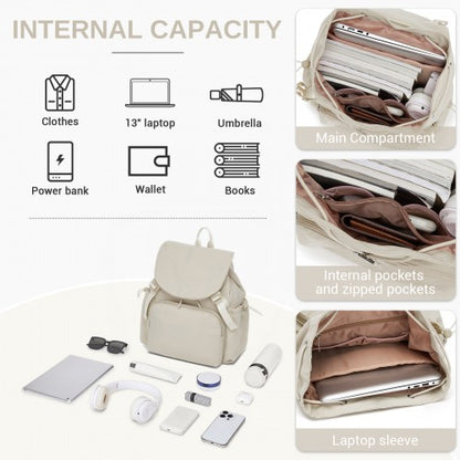 Miss Lulu BPM2610 beige backpack – detail view 10