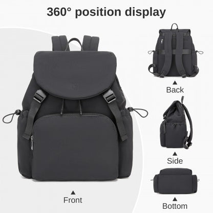 Miss Lulu BPM2610 black backpack – detail view 6