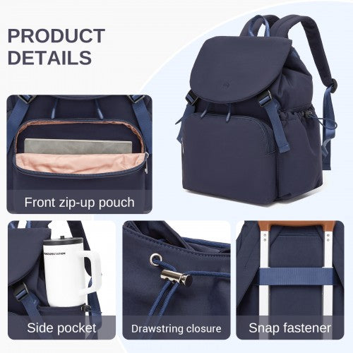Miss Lulu BPM2610 navy backpack – detail view 8