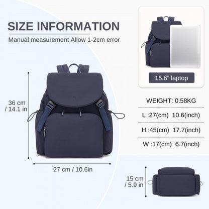 Miss Lulu BPM2610 navy backpack – detail view 7