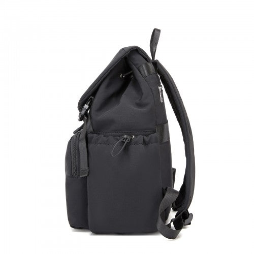 Miss Lulu BPM2610 black backpack – rear view