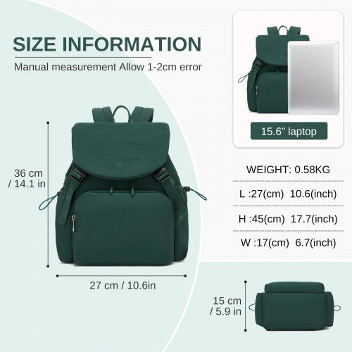 Miss Lulu BPM2610 green backpack – detail view 7