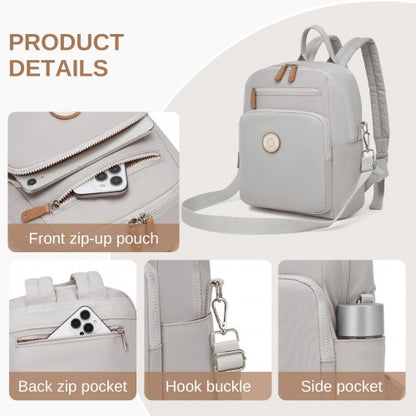BPM2617 - Miss Lulu Women's Water-Resistant Convertible Backpack, Shoulder and Crossbody Bag