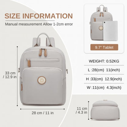 BPM2617 - Miss Lulu Women's Water-Resistant Convertible Backpack, Shoulder and Crossbody Bag