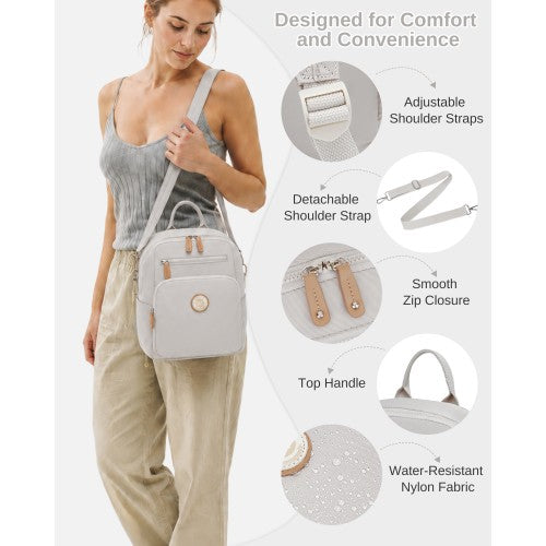 BPM2617 - Miss Lulu Women's Water-Resistant Convertible Backpack, Shoulder and Crossbody Bag