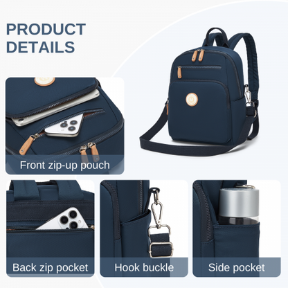 BPM2617 - Miss Lulu Women's Water-Resistant Convertible Backpack, Shoulder and Crossbody Bag