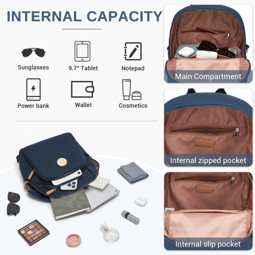 BPM2617 - Miss Lulu Women's Water-Resistant Convertible Backpack, Shoulder and Crossbody Bag