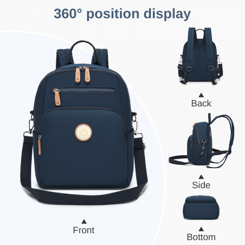 BPM2617 - Miss Lulu Women's Water-Resistant Convertible Backpack, Shoulder and Crossbody Bag