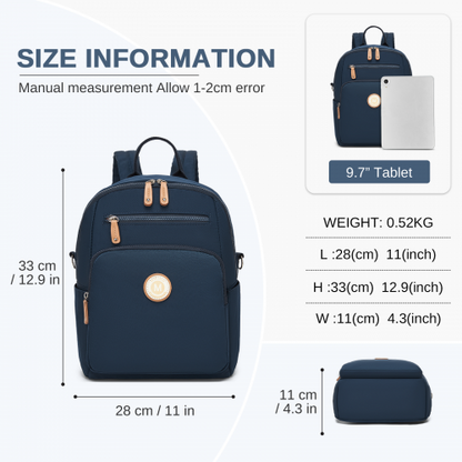 BPM2617 - Miss Lulu Women's Water-Resistant Convertible Backpack, Shoulder and Crossbody Bag
