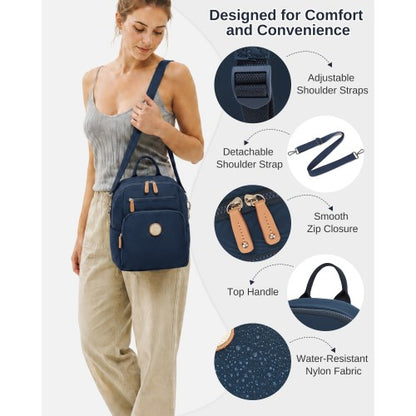 BPM2617 - Miss Lulu Women's Water-Resistant Convertible Backpack, Shoulder and Crossbody Bag