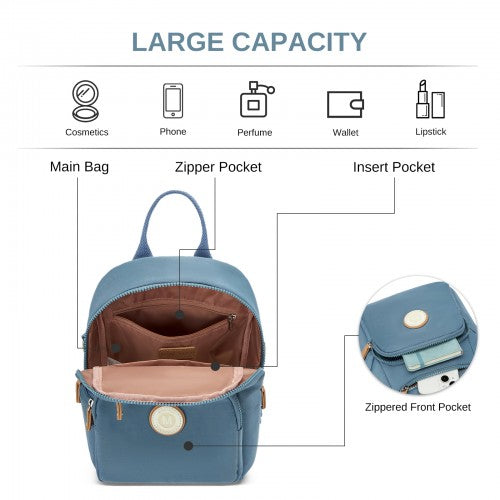 Miss Lulu BPM2651 blue backpack – detail view 8