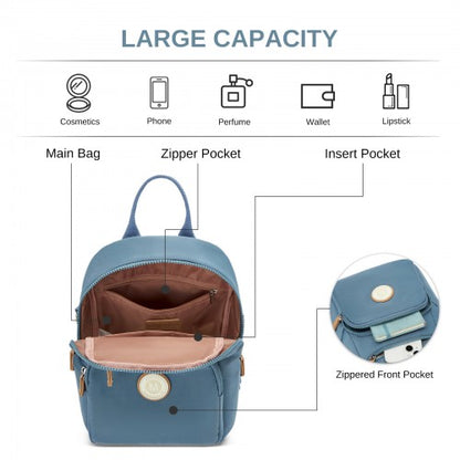 Miss Lulu BPM2651 blue backpack – detail view 8