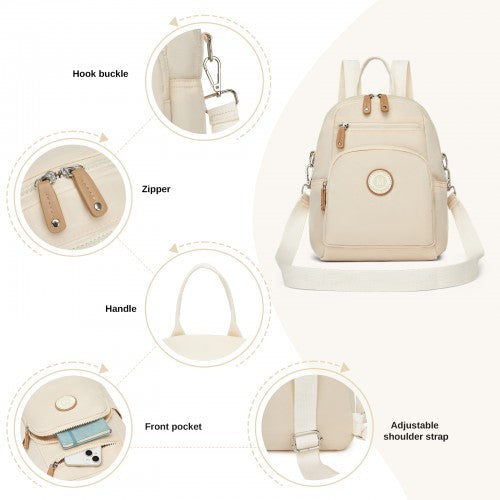 Miss Lulu BPM2651 beige backpack – detail view 7