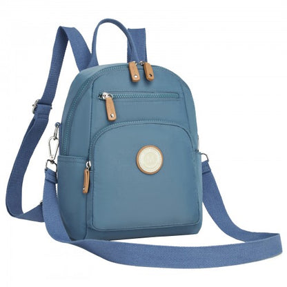 Miss Lulu BPM2651 blue backpack – side view