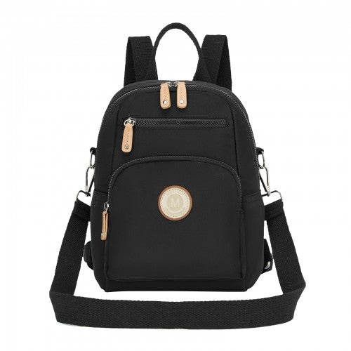 Miss Lulu BPM2651 black backpack – front view