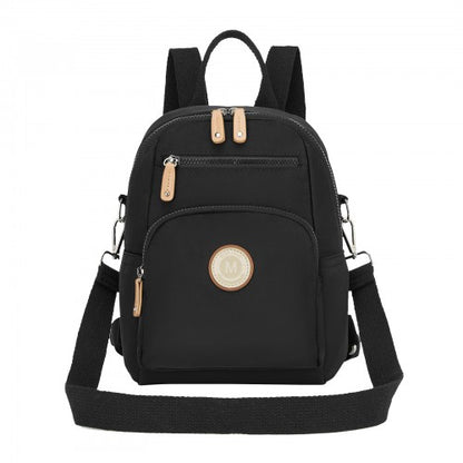 Miss Lulu BPM2651 black backpack – front view