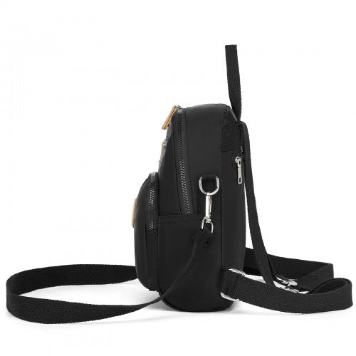 Miss Lulu BPM2651 black backpack – rear view