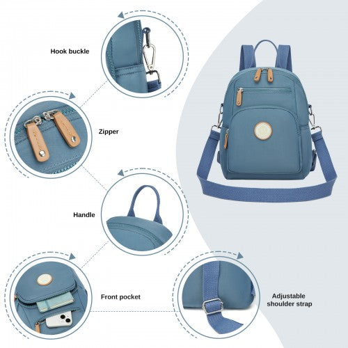 Miss Lulu BPM2651 blue backpack – detail view 7