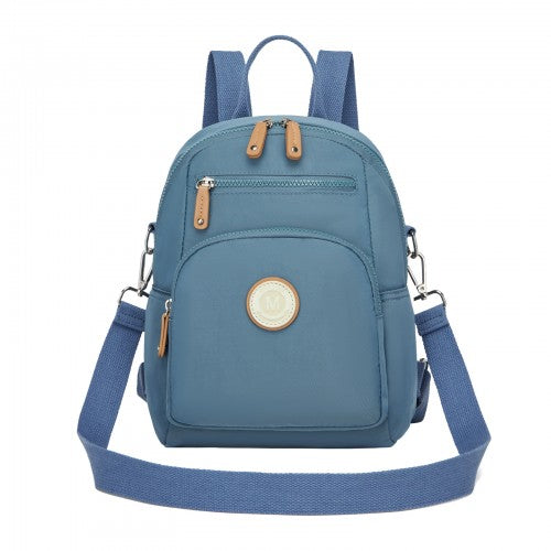 Miss Lulu BPM2651 blue backpack – front view