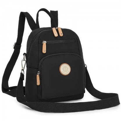 Miss Lulu BPM2651 black backpack – side view