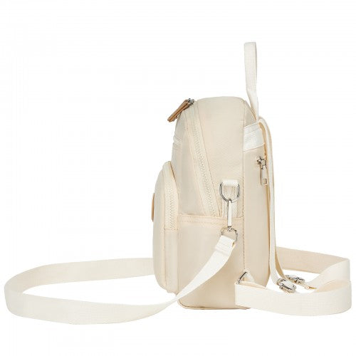 Miss Lulu BPM2651 beige backpack – rear view