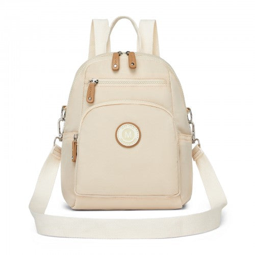 Miss Lulu BPM2651 beige backpack – front view