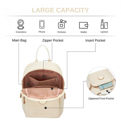 Miss Lulu BPM2651 beige backpack – detail view 8