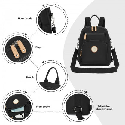 Miss Lulu BPM2651 black backpack – detail view 7