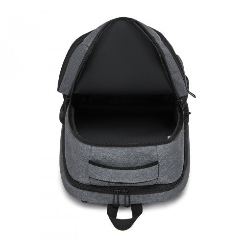BPN2607 - Trendy Laptop Backpack,Soft Padded,Practical,Organized Storage,Lightweight 15.6" Notebook Bag for Work, School & Travel - Grey