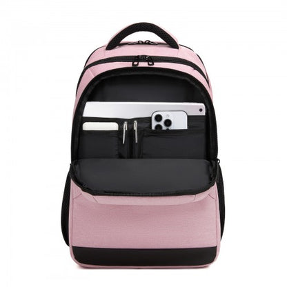 BPN2607 - Trendy Laptop Backpack,Soft Padded,Practical,Organized Storage,Lightweight 15.6" Notebook Bag for Work, School & Travel - Pink