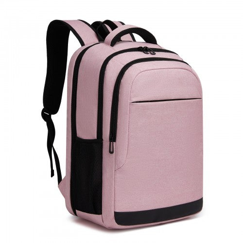 BPN2607 pink laptop backpack – front view