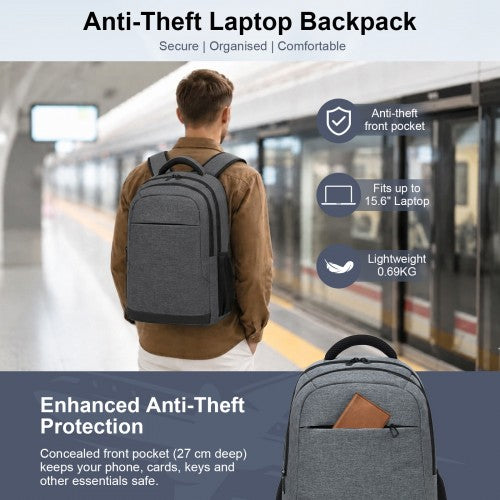 BPN2607 grey laptop backpack – detail view 9