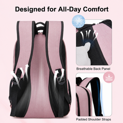 BPN2607 pink laptop backpack – detail view 7