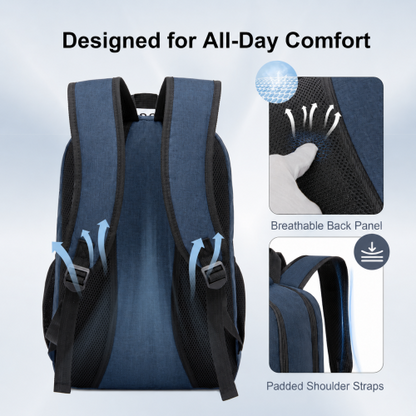 BPN2607 navy laptop backpack – detail view 7