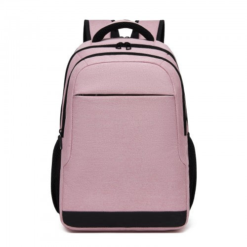 BPN2607 pink laptop backpack – side view