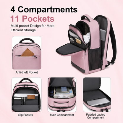 BPN2607 pink laptop backpack – detail view 8