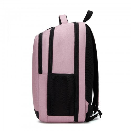 BPN2607 pink laptop backpack – rear view